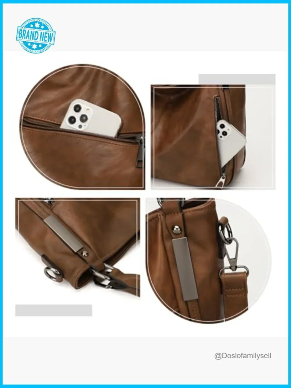 Large Hobo Shoulder Bag Crossbody Tote Purse Casual Everyday Work with Pockets
